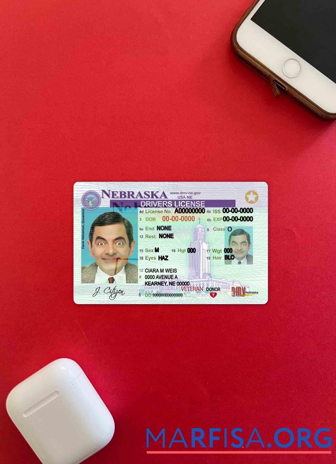 Blank USA Nebraska DL photolook template